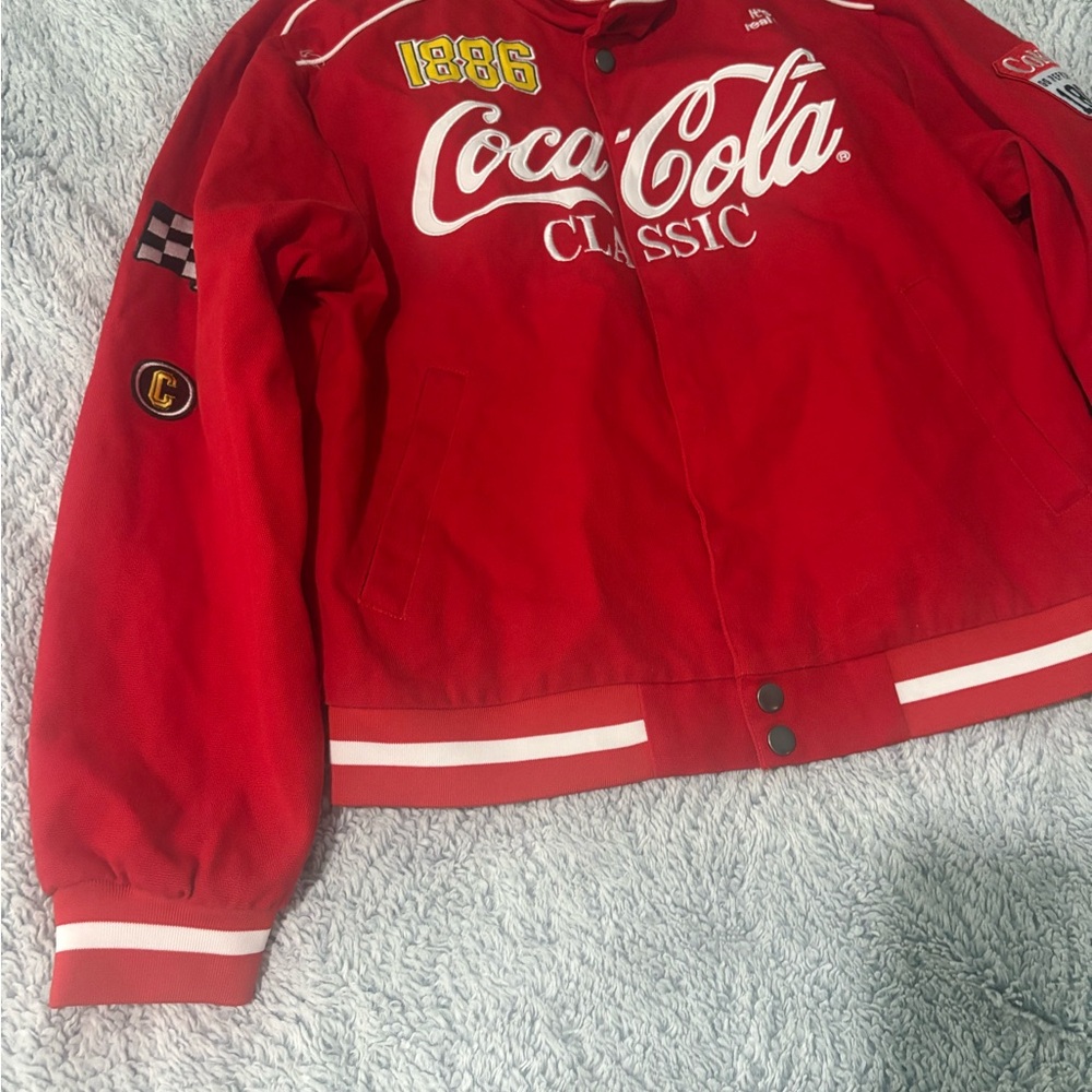 Coca Cola Red Classic Patch Bomber Jacket men siz… - image 12